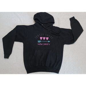 Jersey Shore, NJ Love Is In The Air Black Womens Pullover Hoodie Sz M